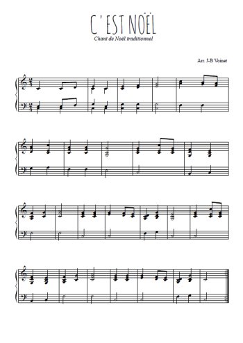 Téléchargez l'arrangement pour piano de la partition de C'est Noël en PDF